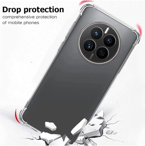 Clear Case For Huawei Mate 70 Shock-Absorption TPU Cell Phone Cover with Reinforced Corners, Soft Flexible & Crystal Clear Protective Bumper Case : Amazon.ae: Electronics - Image 2