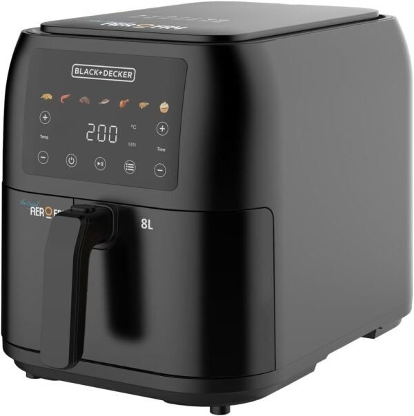 BLACK+DECKER Digital Air Fryer, 1700W, 8 Litres Family-Sized Capacity, 7 Preset Functions, Rapid Air Convection for Healthy Frying, Adjustable Temperature 80-200°C, Easy Clean, Black - SAF80-B5 Buy Online at Best Price in UAE - Amazon.ae - Image 16