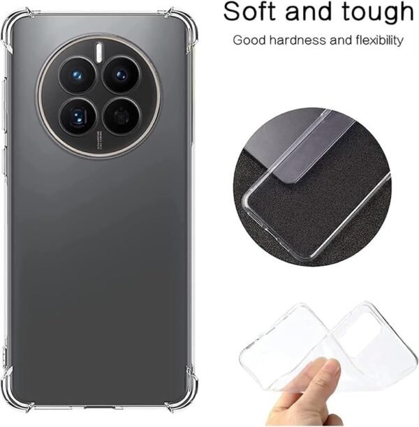 Clear Case For Huawei Mate 70 Shock-Absorption TPU Cell Phone Cover with Reinforced Corners, Soft Flexible & Crystal Clear Protective Bumper Case : Amazon.ae: Electronics - Image 4