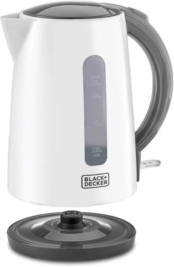 BLACK+DECKER Cordless Electric Kettle, 2200W, 1.7L Capacity, Quick Boiling, Lightweight Design, 360° Swivel Base, Auto Shut-Off, Boil-Dry Protection, Concealed Heating Plate, White - JC70-B5 Buy Online at Best Price in UAE - Amazon.ae - Image 7