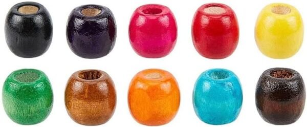 ⁦200Pcs Large Hole Wood Beads, BetterJonny Assorted Color Wooden Beads Hair Braid Beads 16x16-17mm for Macrame Rosary Bracelet Jewelry Craft Making  Amazon.ae: Arts & Crafts⁩ - الصورة ⁦12⁩