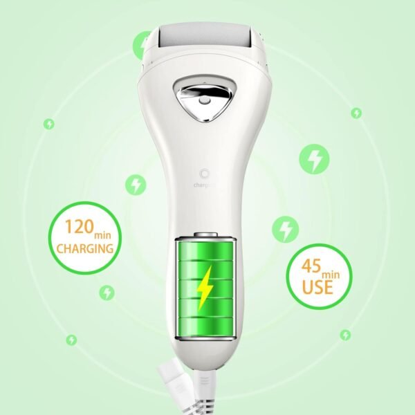 Electric Hard Skin Remover Foot Callus Remover Electric Foot File Rechargeable Dead Skin Remover for Feet Electric Pedicure Kit Proffessinal Feet Care with 3 Roller Heads 1 Cleaning Brush USB Cord - Image 5