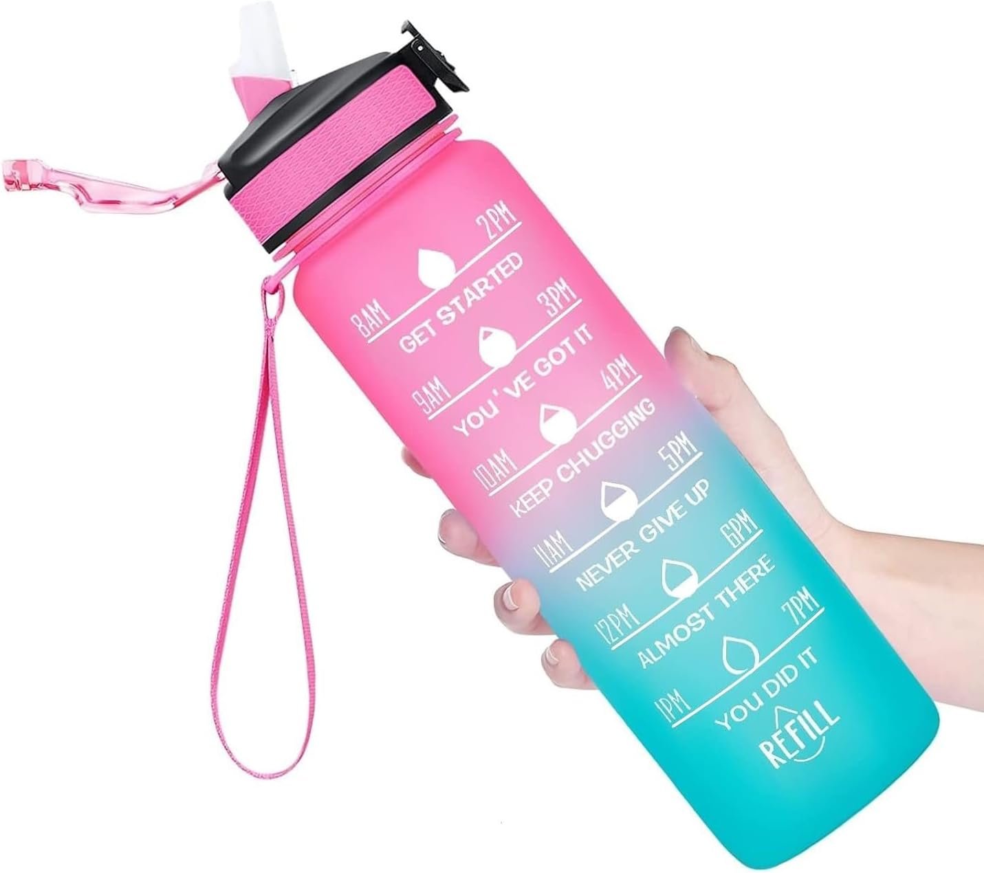 616VyaEjd-L._AC_SL1500_.jpg SKY-TOUCH 1L Sports Water Bottle Motivational Water Bottle with Time Marker and Straw Leakproof Bottles for Fitness Gym and Outdoor Sports (Blue&Pink, 1pcs) : Amazon.ae: Patio, Lawn & Garden - Image 1