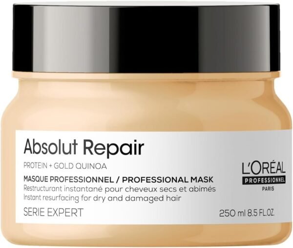 L'Oréal Professionnel Serie Expert Absolut Repair Hair Mask for Dry, Frizzy and Damaged Hair, Deep Nourishing Treatment, with Omega 9 & Protein, 250ml  Amazon.ae: Beauty - Image 8