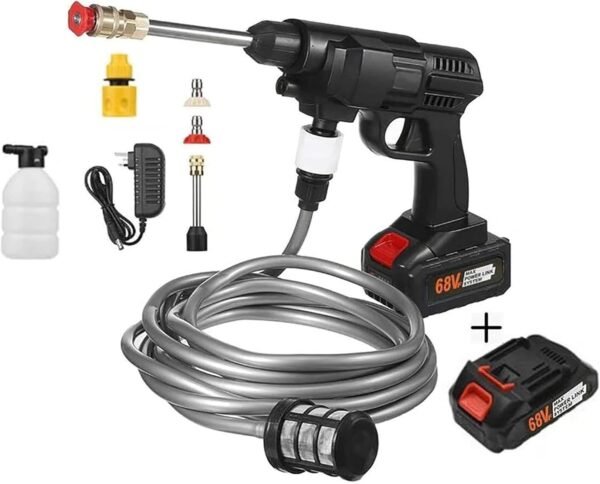 WOLF pihot® 48VF Portable Battery, Car Wash, Cordless Gun for Home Use for Effective Cleaning of Bikes, Motorcycles, Cars, Floors, Driveways, Gardens With Two Battery, Black Buy Online at Best Price in UAE - Amazon.ae - Image 5