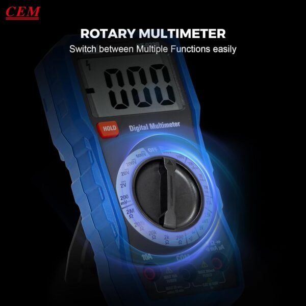CEM Digital Multimeter TRMS 2000 Auto-ranging Counts,Multimeter featuring 0.5% DC and 0.8% Resistance measure accuracy,Voltage Tester for AC/DC Current Resistance Continuity Diode for Home Industrial Buy Online at Best Price in UAE - Amazon.ae - Image 5