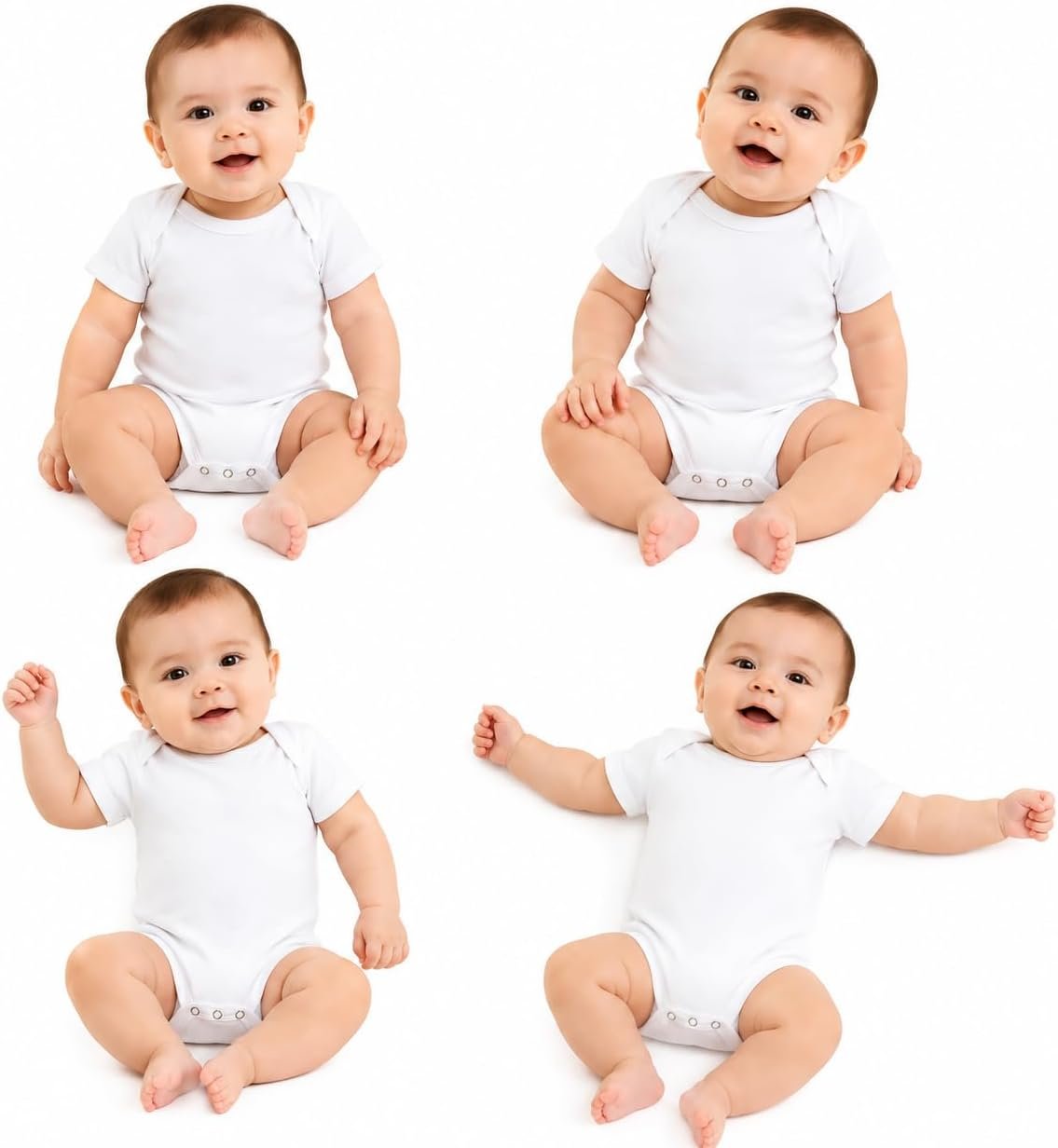 61Fz1ZriaTL._AC_SL1254_.jpg Newborn Baby Undershirts 100% Cotton Plain – Pack of 4 for Boys & Girls | Soft & Comfortable Infant Undershirts | 1 Day to 24 Months (6-12 Months) Buy Online at Best Price in UAE - Amazon.ae - Image 1