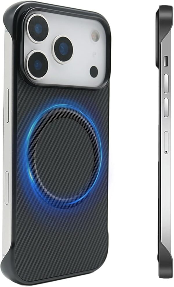 RUNGOS for iPhone 17 Pro Max Case MagSafe, Borderless Slim (Carbon Fiber Texture) [Strong Magnetic] [Bare Metal Feel] Rapid Heat Dissipation Cover for iPhone 17 Pro Max Phone Case, Shockproof Sturdy Buy Online at Best Price in UAE - Amazon.ae - Image 8