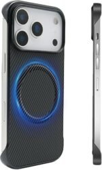 RUNGOS for iPhone 17 Pro Max Case MagSafe, Borderless Slim (Carbon Fiber Texture) [Strong Magnetic] [Bare Metal Feel] Rapid Heat Dissipation Cover for iPhone 17 Pro Max Phone Case, Shockproof Sturdy Buy Online at Best Price in UAE - Amazon.ae