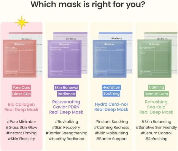 BIODANCE Bio-Collagen Real Deep Mask, Hydrating Overnight Mask, Water Locking, Pore Minimizing, Elasticity Improvement, 34g x4ea - Image 7