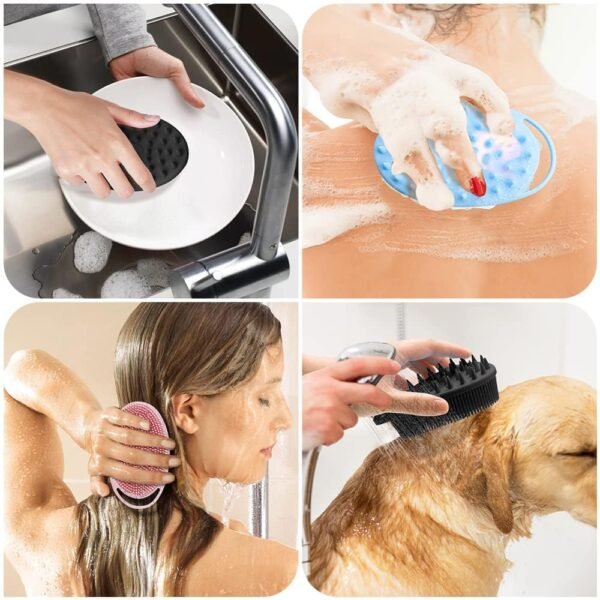 ⁦Eid Al Adha Mubarak Bath Silicon Scrubber 3 Pack Assorted Colors Black Pink Blue Premium Exfoliating Skin Cleansing Brush for Shower Spa Ramadan Islamic New Year Personal Care Supplies Buy Online at Best Price⁩ - الصورة ⁦6⁩