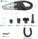 IDEA-TECH Car Vacuum Cleaner, 3.2KPa Strong Cyclone Suction, 12V 120W Rechargeable, for Pet Hair Car Home Cleaning, Black, 355*105*125mm/13.97*4.13*0.16in, F6001  Amazon.ae: Kitchen - Image 7