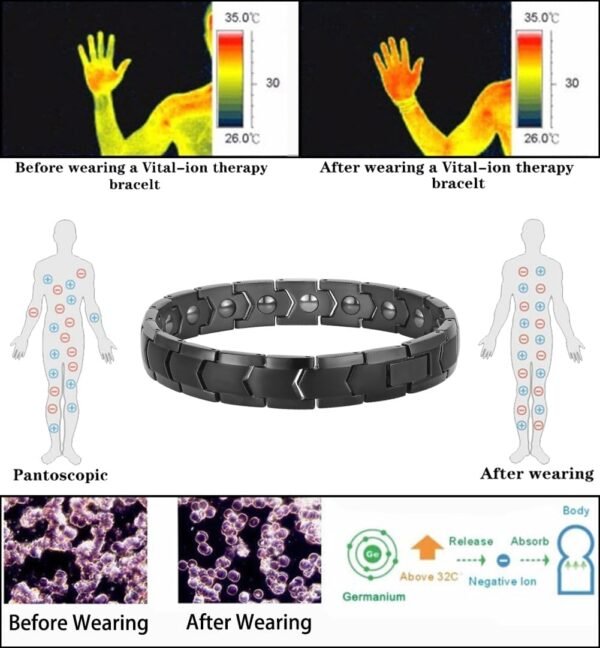 PUJANE Magnetic Hematite jewelry Bracelets for Men Women (Black) | 316L Stainless Steel, Power Balance Energy Magnets Stones, Gift, Adjustment Tool - Image 20