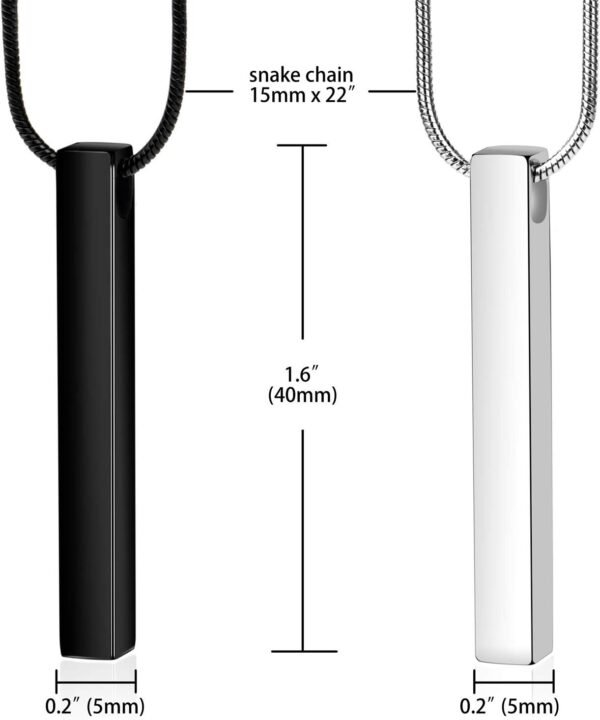 Aiyo Nice Stainless Steel Pendant Necklace for Men and Women, 22in - Multi - Image 2