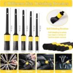 ⁦Oasisgalore 27-Piece Car Wash Kit Set, Car Cleaning Brush Accessories, Handheld Brushes for Interior/Exterior/Wheels (yellow)  Amazon.ae: Automotive⁩ - الصورة ⁦4⁩