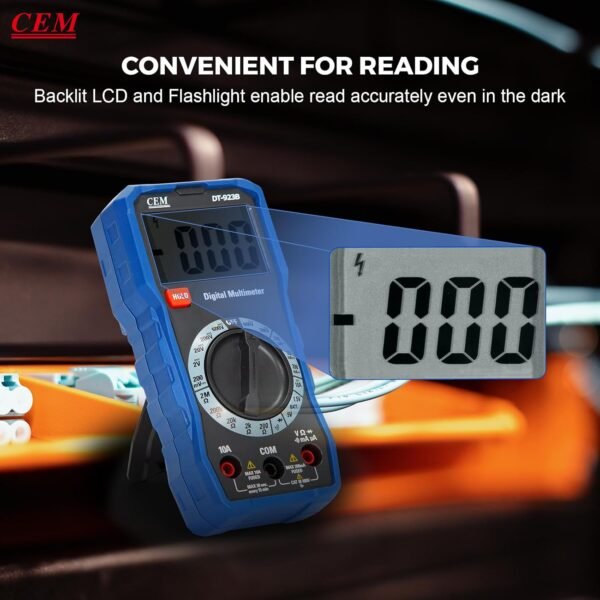 CEM Digital Multimeter TRMS 2000 Auto-ranging Counts,Multimeter featuring 0.5% DC and 0.8% Resistance measure accuracy,Voltage Tester for AC/DC Current Resistance Continuity Diode for Home Industrial Buy Online at Best Price in UAE - Amazon.ae - Image 8
