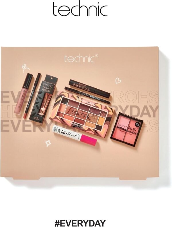 ⁦Technic Enamoured Makeup Super Save Set ! 8 Piece Full Face Kit – Complete Cosmetics Gift Set with Eyeshadow Lipstick Blush Highlighter Mascara, Full Size Vegan Cruelty Free Makeup Set  Amazon.ae: Beauty⁩ - الصورة ⁦8⁩