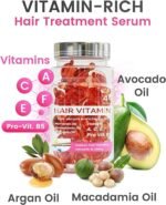 LBOYLOVE® Hair Treatment Serum, Hair Vitamin Serum Oil with Argan Macadamia, Avocado Oil & Vitamins A, E, B5, Conditioner for Women & Men, No Rinse for Hair Repair, Moisturizing - Image 3