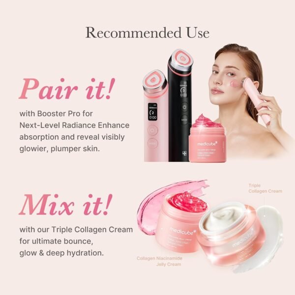 medicube Collagen Jelly Cream- Niacinamide & Freeze-Dried Hydrolyzed Collagen - Boosts skin's barrier hydration and gives 24h Glow & Lifted Look - No artificial color, Korean skincare (3.71 fl.oz.) - Image 6