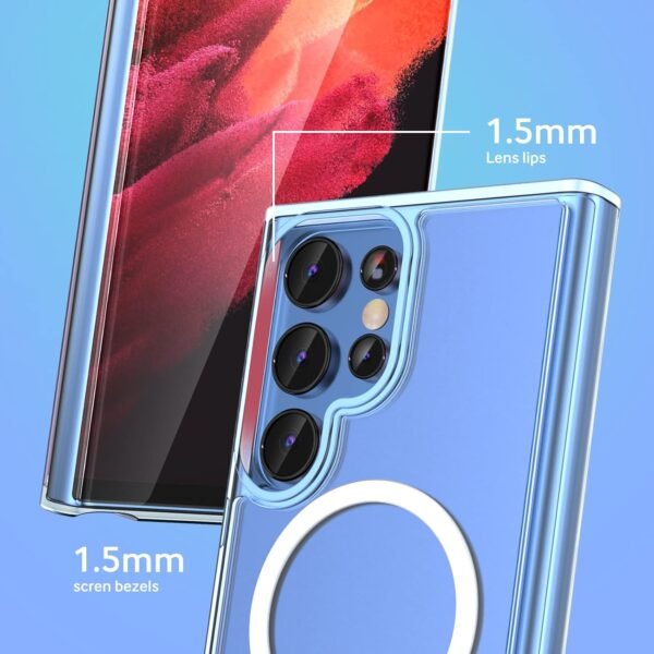 ANNGELAS Magnetic Phone Case Compatible with Samsung Galaxy S22 Ultra – Shockproof Clear Cell Phone Case Works with Wireless Charging, MagSafe Card Wallet – Sleek Protective Case – Mag Safe Case Buy Online at Best Price in UAE - Amazon.ae - Image 10