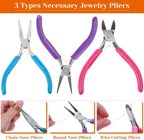Jewelry Making Kit with Complete Jewelry Tools, Wire and Findings Set for DIY, Repair, Beading, Jewelry Making Tools for Beginners and Professionals permanent  Amazon.ae: Arts & Crafts - Image 4