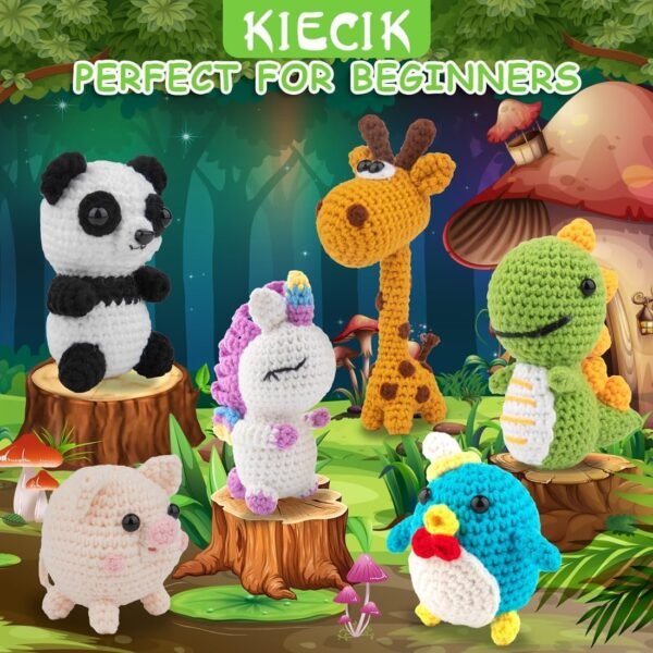 6Pcs Crochet Kit for Beginners, Crochet Animal Kits，Knitting Kit for Kids Adults with Step by Step Videos Tutorials, Knitting Kit for Kids Great Birthday Holiday Gift, DIY Keychain Pendants(Set -02)  Amazon.ae: Arts & Crafts - Image 6