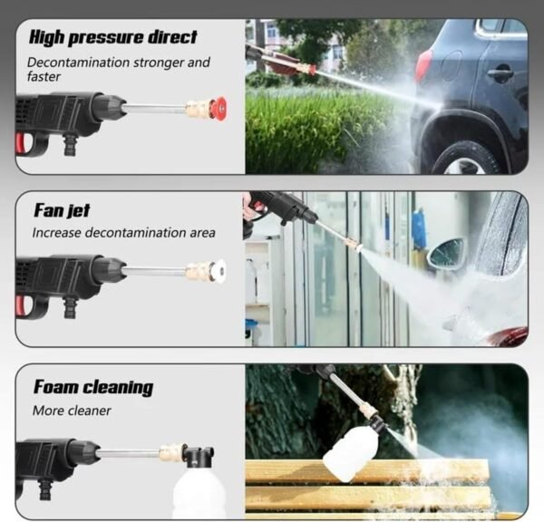 WOLF pihot® 48VF Portable Battery, Car Wash, Cordless Gun for Home Use for Effective Cleaning of Bikes, Motorcycles, Cars, Floors, Driveways, Gardens With Two Battery, Black Buy Online at Best Price in UAE - Amazon.ae - Image 2
