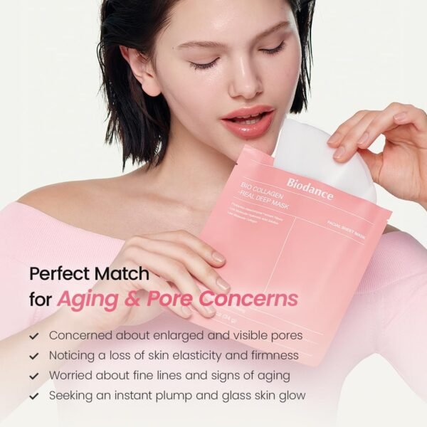 BIODANCE Bio-Collagen Real Deep Mask, Hydrating Overnight Mask, Water Locking, Pore Minimizing, Elasticity Improvement, 34g x4ea - Image 13