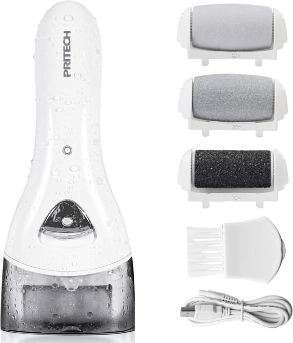 Electric Hard Skin Remover Foot Callus Remover Electric Foot File Rechargeable Dead Skin Remover for Feet Electric Pedicure Kit Proffessinal Feet Care with 3 Roller Heads 1 Cleaning Brush USB Cord - Image 8