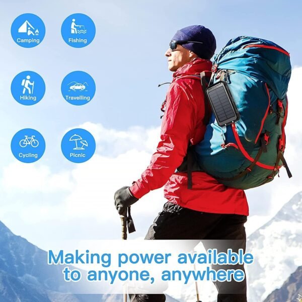 Solar Power Bank 20000mAh USB C Portable Charger mini Small Solar Panel Power Station,Fast Charging Cell Phone Delivery for iphone 17-12 Series,Samsung,laptop power bank,Gift for Men Women and More Buy Online at Best Price in UAE - Amazon.ae - Image 3