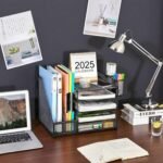 TCCHDM Desk Organizer with File Holder, Mesh Desktop Organizer and Storage with Magazine Holder for Office Supplies,5-Tier Paper Letter Tray Organizer with Drawer and 2 Pen Holder, Amazon.ae: Office Products - Image 6