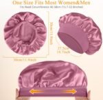Satin Silk Bonnet compatible with Curly Hair, Hair Bonnet Silk Wrap for Sleeping, Night Sleep Cap for Women (Bean Paste) - Image 2