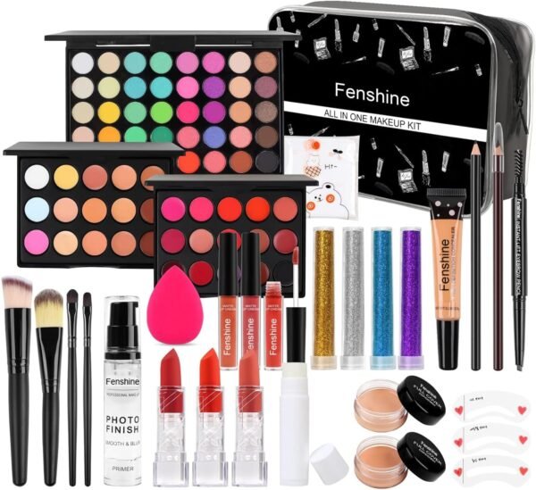 ⁦Fenshine All-In-One Makeup Kit for Women - Essential Starter Bundle With Eyeshadow Palette, Lipstick, Eyebrow Pencil, Brush Set for Beginners  Amazon.ae Beauty - Color : multicoloured⁩ - الصورة ⁦8⁩