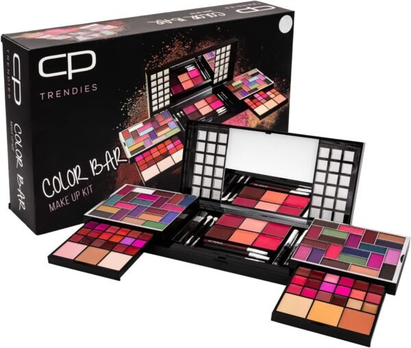 ⁦CP Trendies Color Bar Makeup Kit No. 76 for Ladies & Girls | Perfect Makeup Gift Set for Women with 42 Eyeshadows,Eyeliner, Lip Brush & Pencil, Mascara, Mirror, Compact Powder, Foundation  Amazon.ae: Beauty⁩ - الصورة ⁦7⁩