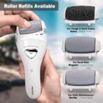 Electric Hard Skin Remover Foot Callus Remover Electric Foot File Rechargeable Dead Skin Remover for Feet Electric Pedicure Kit Proffessinal Feet Care with 3 Roller Heads 1 Cleaning Brush USB Cord - Image 3