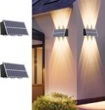 4 Pcs Outdoor Solar Wall Light, Up & Down LED Scones – Warm White LED Sconce, Waterproof Garden Patio Fence Light Buy Online at Best Price in UAE - Amazon.ae - Image 10