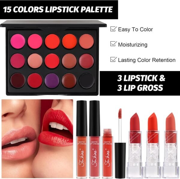 ⁦Fenshine All-In-One Makeup Kit for Women - Essential Starter Bundle With Eyeshadow Palette, Lipstick, Eyebrow Pencil, Brush Set for Beginners  Amazon.ae Beauty - Color : multicoloured⁩ - الصورة ⁦4⁩