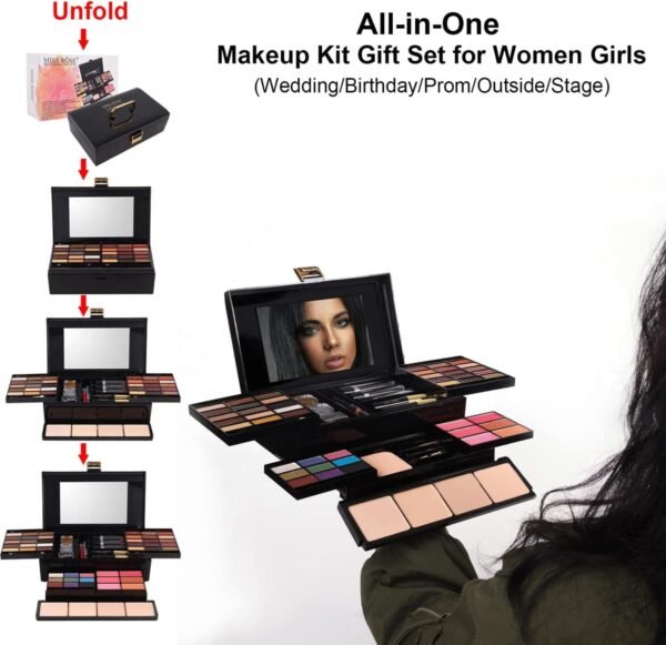 ⁦Miss Rose (331Y) - M 54 Colour All In One Gift Makeup Kit Set, Include Eyeshadow Facial Blusher Eyebrow Powder Face Concealer Eyeliner Pencil And A Mirror,Makeup For Women Full Kit(331Y)  Amazon.ae: Beauty⁩ - الصورة ⁦13⁩