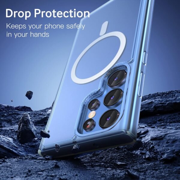 ANNGELAS Magnetic Phone Case Compatible with Samsung Galaxy S22 Ultra – Shockproof Clear Cell Phone Case Works with Wireless Charging, MagSafe Card Wallet – Sleek Protective Case – Mag Safe Case Buy Online at Best Price in UAE - Amazon.ae - Image 9