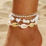 ELECDON Handmade Boho Shell Anklet for Women, Shell Ankle Bracelet Set for Women, Gold Boho Bead Adjustable Anklet, Hawaiian Beach Seashell Pearl Heart Starfish Conch Foot Jewelry Gifts - Image 10