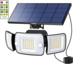 intelamp Solar Lights Outdoor with Remote Control, 2.7 Cable | Solar Sensor Lights with Dual Sensors 1200LM Waterproof Flood Lighting for Yard, Garage, Garden Buy Online at Best Price in UAE - Amazon.ae