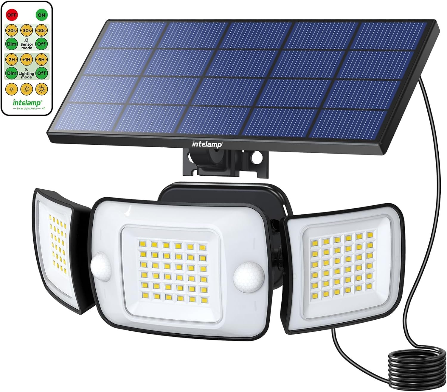 71UX3ajmBL._AC_SL1500_.jpg intelamp Solar Lights Outdoor with Remote Control, 2.7 Cable | Solar Sensor Lights with Dual Sensors 1200LM Waterproof Flood Lighting for Yard, Garage, Garden Buy Online at Best Price in UAE - Amazon.ae - Image 1