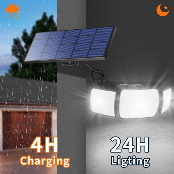 intelamp Solar Lights Outdoor with Remote Control, 2.7 Cable | Solar Sensor Lights with Dual Sensors 1200LM Waterproof Flood Lighting for Yard, Garage, Garden Buy Online at Best Price in UAE - Amazon.ae - Image 4