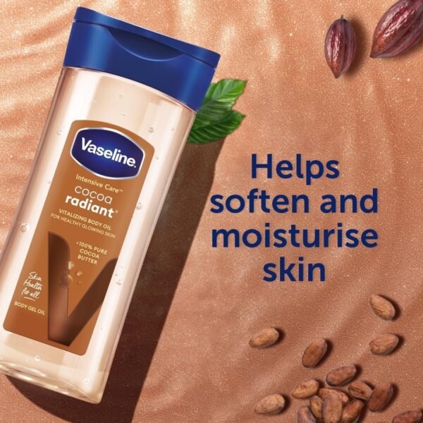 Vaseline Intensive Care Cocoa Radiant Vitalizing Body Oil With 100% Pure Cocoa Butter & Replenishing Oils For Long-Lasting Radiant Glow| Non-Greasy Body Gel Oil for Healthy & Glowing Skin| 200 ml - Image 13