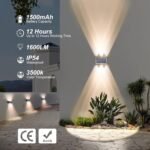 4 Pcs Outdoor Solar Wall Light, Up & Down LED Scones – Warm White LED Sconce, Waterproof Garden Patio Fence Light Buy Online at Best Price in UAE - Amazon.ae - Image 17