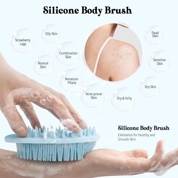 ⁦Eid Al Adha Mubarak Bath Silicon Scrubber 3 Pack Assorted Colors Black Pink Blue Premium Exfoliating Skin Cleansing Brush for Shower Spa Ramadan Islamic New Year Personal Care Supplies Buy Online at Best Price⁩ - الصورة ⁦10⁩