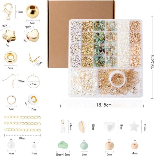 Bracelet Making Kit, Jewelry Making Supplies Kit, Jewellery Crafts Girls Craft Set, Natural Stone Beads for Irregular Natural Stone DIY Craft Bracelet Necklace Earrings for Adults and Kids  Amazon.ae: Arts & Crafts - Image 3