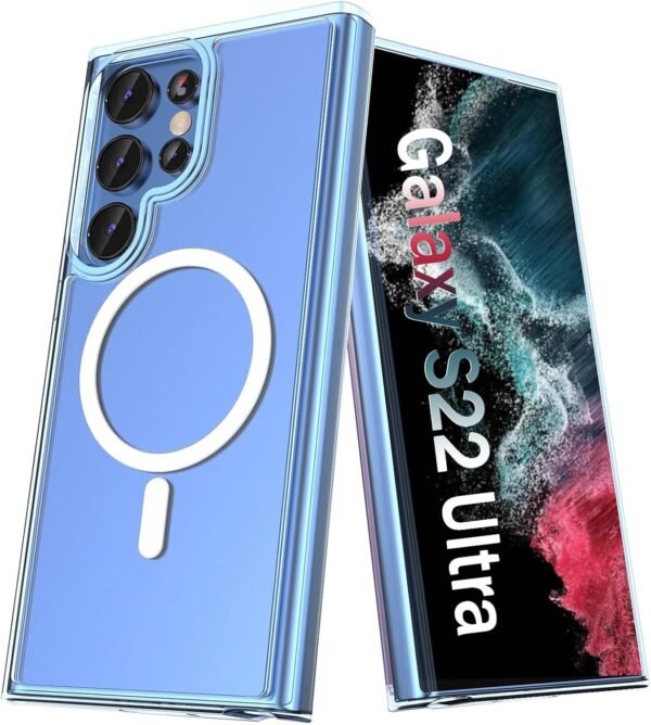 ANNGELAS Magnetic Phone Case Compatible with Samsung Galaxy S22 Ultra – Shockproof Clear Cell Phone Case Works with Wireless Charging, MagSafe Card Wallet – Sleek Protective Case – Mag Safe Case Buy Online at Best Price in UAE - Amazon.ae - Image 7