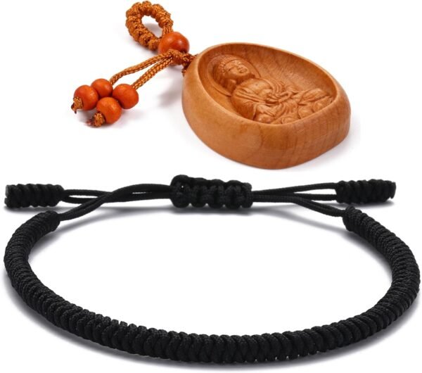 LUCKY BUDDHIST Handmade Bracelet + Buddhist Gift! Tibetan Good Luck String Armband. for Women, Men, Teens. Adjustable Size! Friendship Present. Handcrafted Rope Woven Chakra Wristband, 15–25 cm, Nylon - Image 9