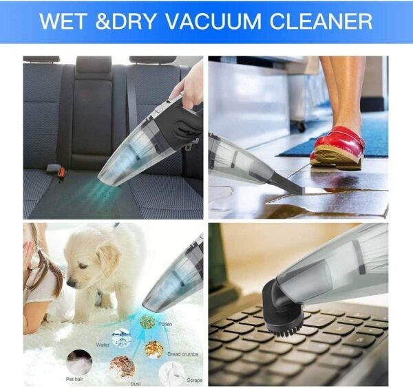 IDEA-TECH Car Vacuum Cleaner, 3.2KPa Strong Cyclone Suction, 12V 120W Rechargeable, for Pet Hair Car Home Cleaning, Black, 355*105*125mm/13.97*4.13*0.16in, F6001  Amazon.ae: Kitchen - Image 3